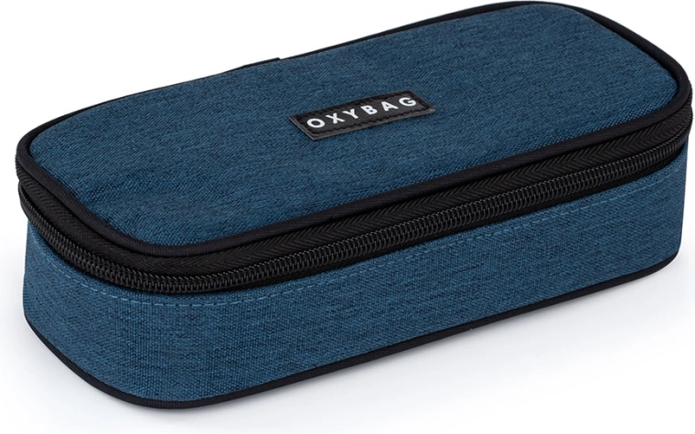 School Pencil Case Etue Unicolor Blue