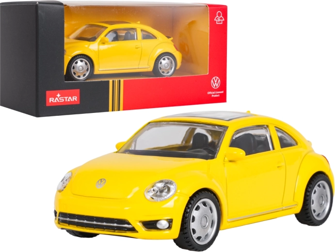 Metal Volkswagen Beetle RASTAR Model, Yellow, 1:43