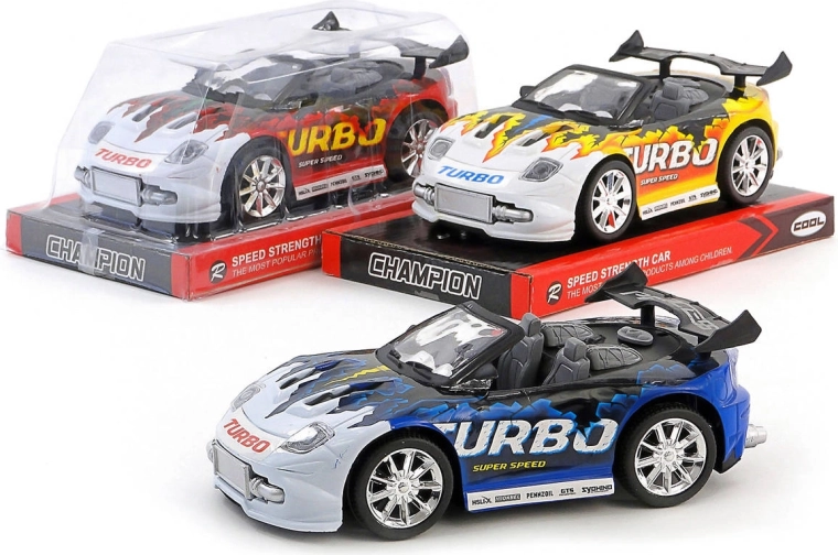 Turbo sports racing car with pull-back mechanism 19 cm - 1 piece