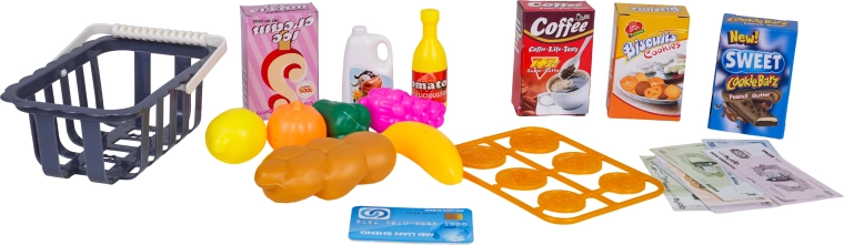 Basket and play food for role-play