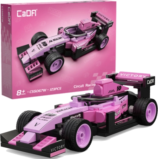 Конструктор CaDA състезателна кола Circuit racing car pink (123 части)