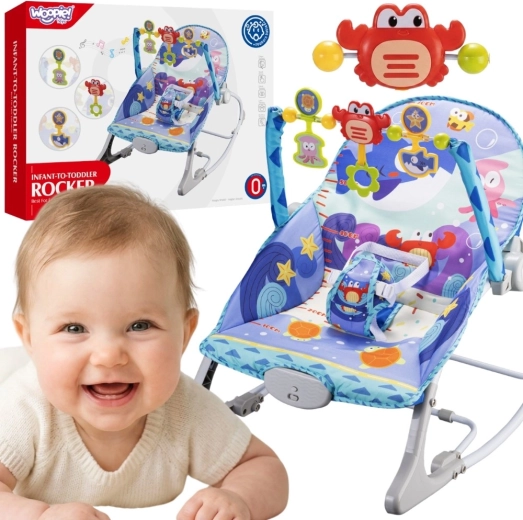 Woopie Baby люлеещ се шезлонг и вибриращ бaунсър 2в1 рак