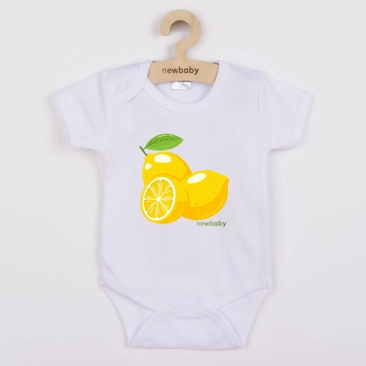 New Baby baby bodysuit with Lemon print, short sleeve, size 80 (9–12 months)
