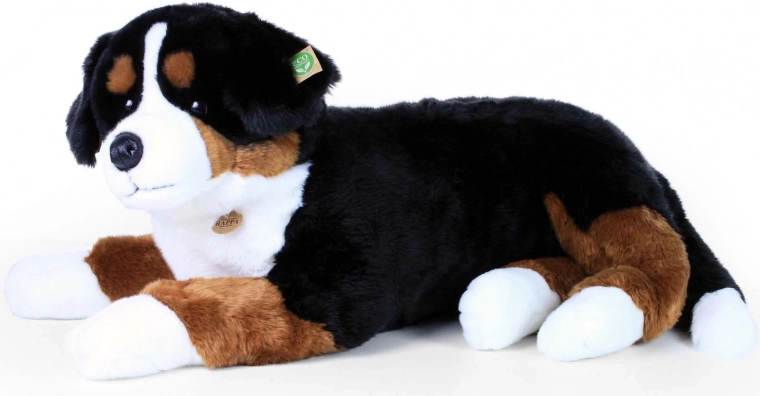Large plush Bernese Mountain Dog lying 89 cm eco‑friendly