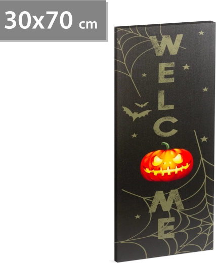 LED хелоуинска картина за стена с надпис Welcome