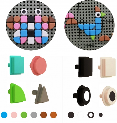 Masterkidz комплект колчета с геометрични форми 64 бр. за STEM табла