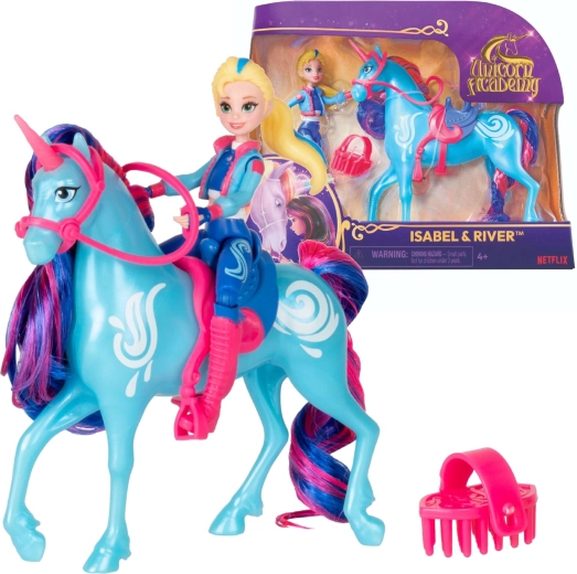 Unicorn Academy Isabel и River – фигурка на момиче с еднорог и аксесоари