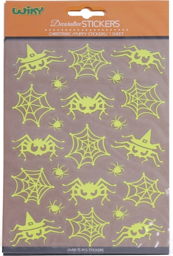 Glow-in-the-dark spider stickers 25 × 14.4 cm Halloween