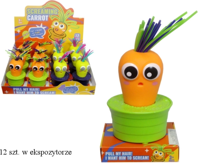 Screaming carrot with pull-top greens