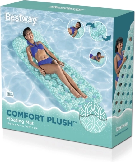 Надуваем шезлонг Bestway Comfort Plush 198 × 74 см, тюркоазен