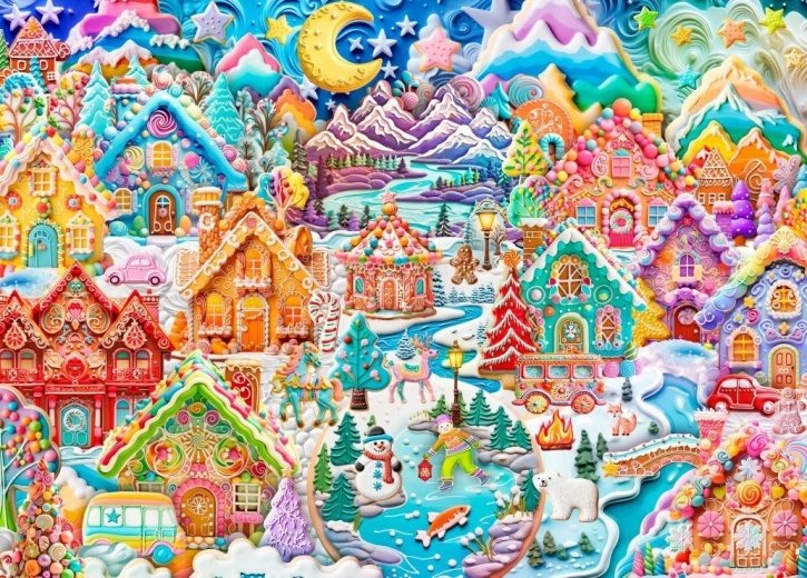 Puzzle Colorful Night in Cookietown 1500 pieces