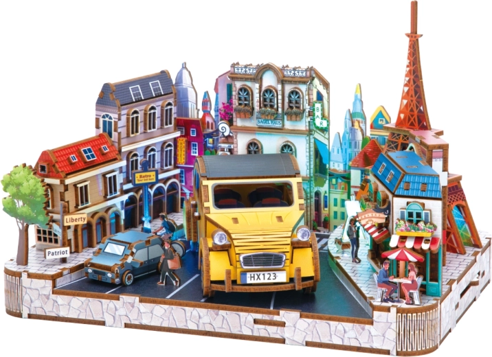 2Kids Toys 3D дървен пъзел миниатюра на европейско градче - 1 брой