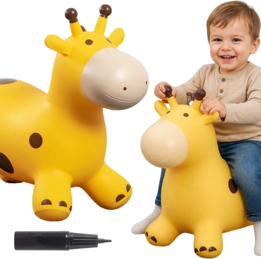 Woopie inflatable jumping giraffe with pump