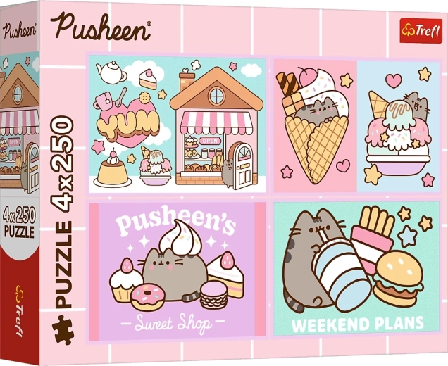 Пъзел Pusheen – запознайте се с PUSHEEN 4×250 части