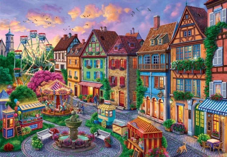 Puzzle Amusement Park in the City 1000 Pieces BLUEBIRD