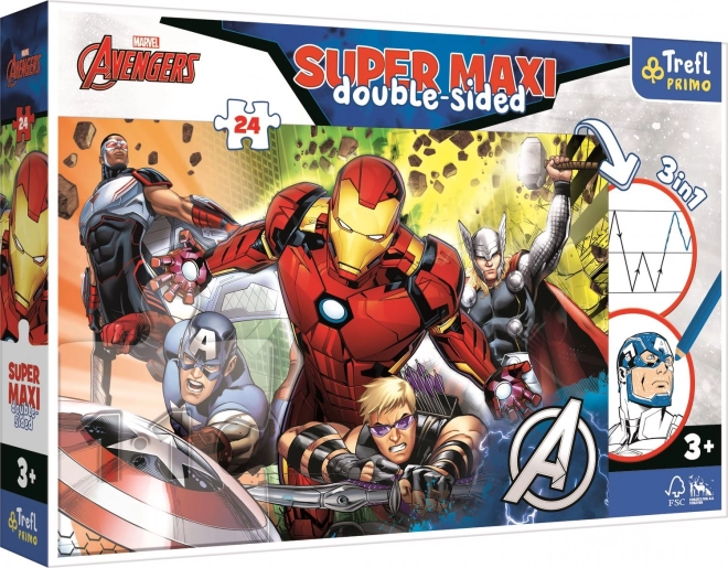 Супер макси двустранен пъзел 24 части – MARVEL AVENGERS