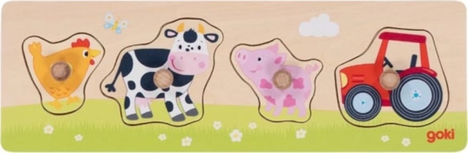 GOKI Wooden Farm Peg Puzzle