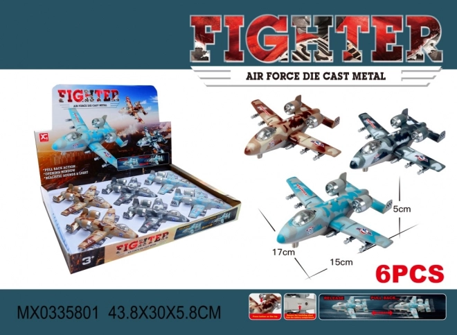 Самолет Air Force със светлина и звук, pull-back