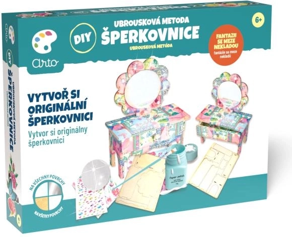 Arto DIY wooden jewelry box – napkin method (decoupage)