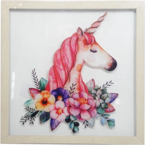 Framed Unicorn Print 30 × 30 cm