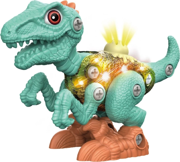 Screw-together dinosaur with light and sound - 1 piece