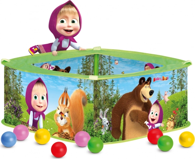 Детски игралeн басейн Bino с топки МАША И МЕЧОКА