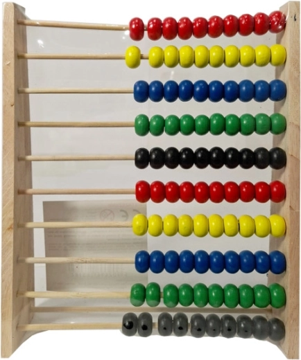 Wooden abacus with colorful beads