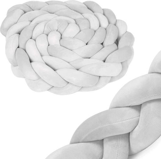Ricokids 3 m Gray Braided Crib Bumper