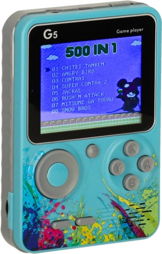 Преносима ретро игрова конзола мини – 500 игри, синя
