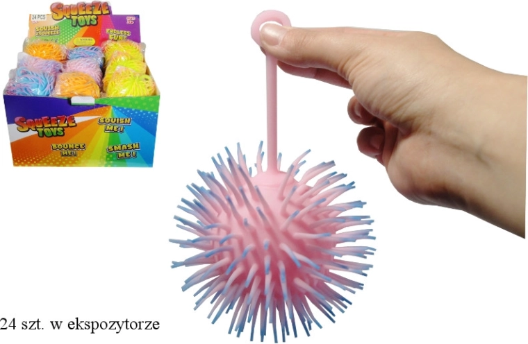 glowing rubber hedgehog ball with loop