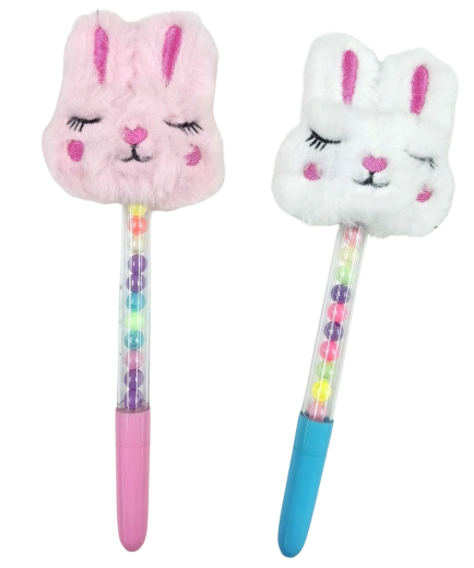 Ballpoint pen with plush bunny 17 cm - 1 piece