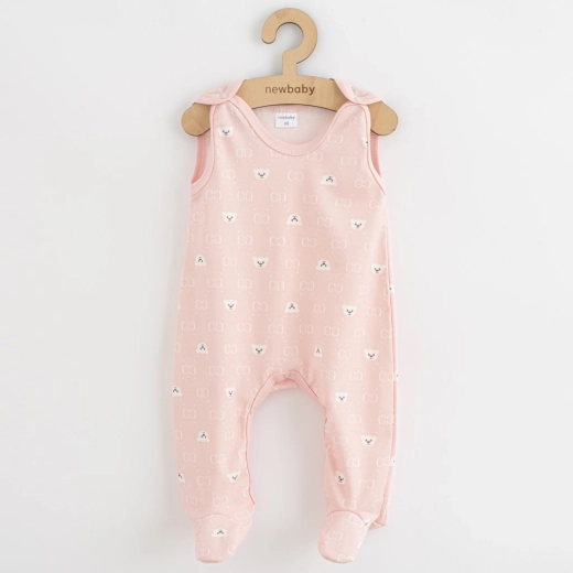 Бебешки гащеризон (ромпър) New Baby Classic II с мече, бял, 68