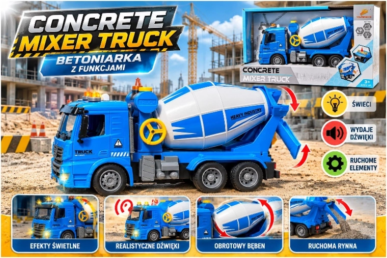 Construction Mixer with Lights and Sounds