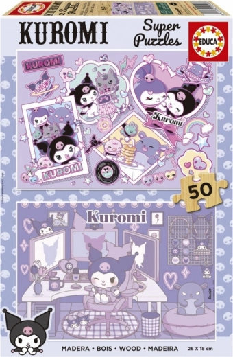 Educa дървен пъзел Kuromi 2×50 части