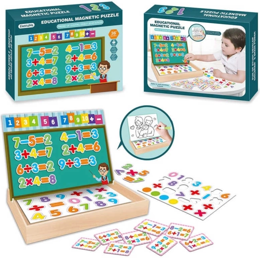 Educational Magnetic Number Puzzle – Learning to Count in a Wooden Box