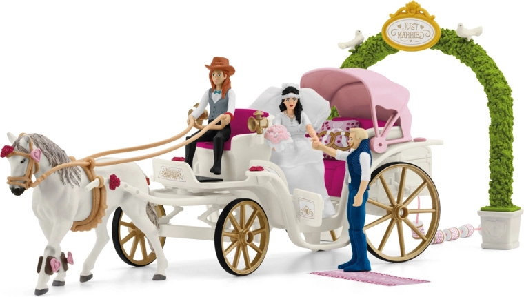 Schleich Horse Club wedding carriage with Lipizzaner and accessories