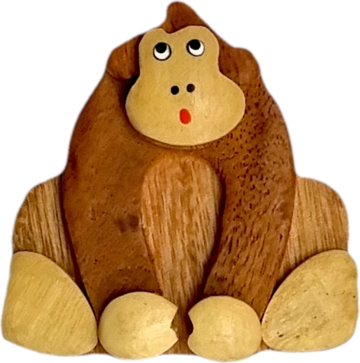 Wooden Monkey Magnet Brown