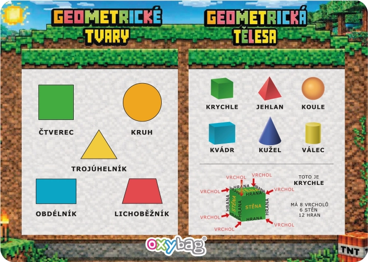 A4 Educational Card Geometric Shapes Playworld