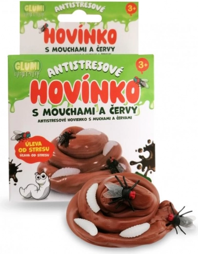 GLUMI антистрес играчка лайно с мухи и червеи