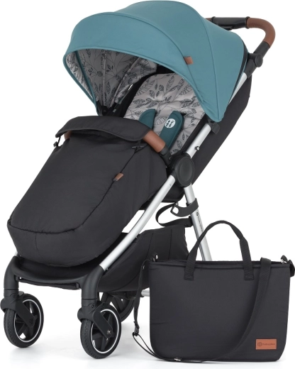 PETITE&MARS Royal3 sports stroller with black frame – Silver Ocean Blue