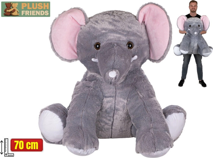 Plush Friends Плюшен слон, седнал 70 см