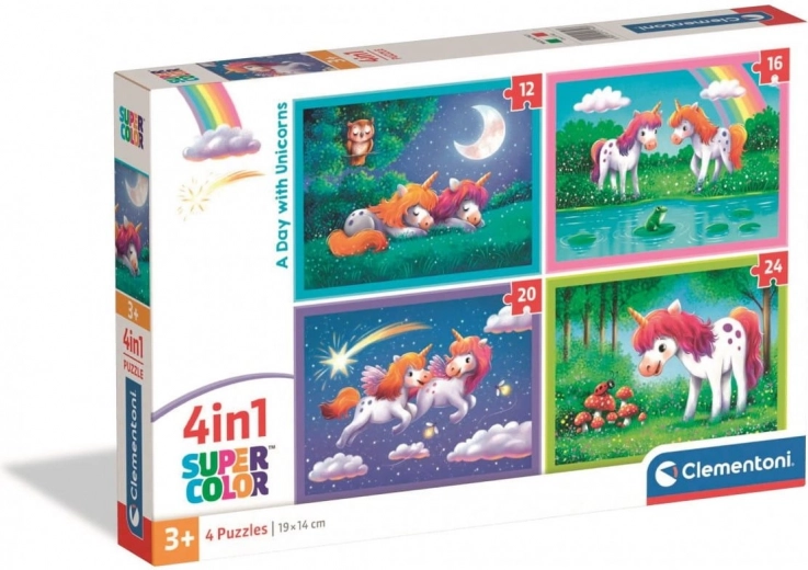 Clementoni пъзел еднорози 4в1 (12–24 части)