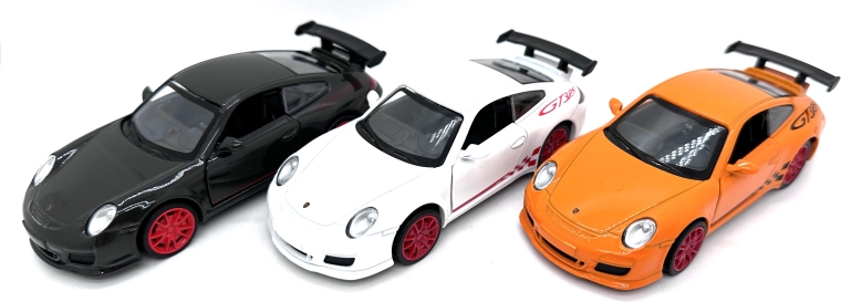 Die-cast Porsche 911 GT3 RS model with lights and sounds