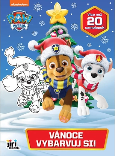 Color It In! PAW Patrol – Christmas Coloring Pages with Stickers