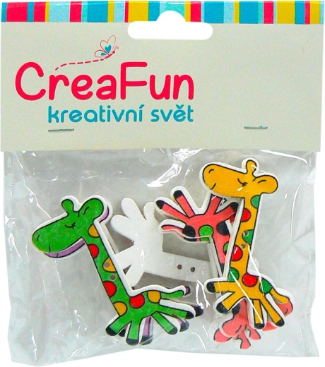 Wooden Buttons Giraffe 6 pcs 50 × 27 mm