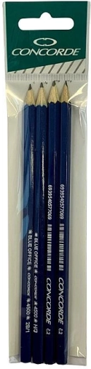 Графитни моливи CONCORDE Blue Office – комплект 4 бр.