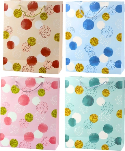 Pastel Gift Bag with Gold Dots