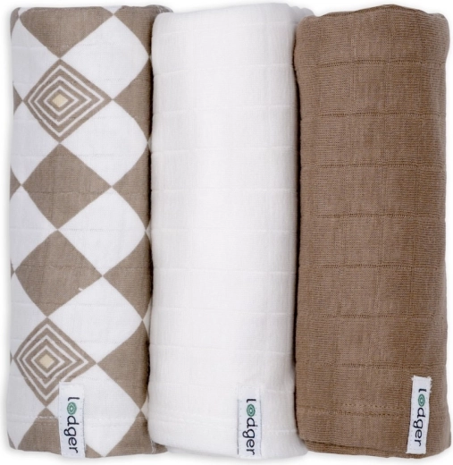 Lodger swaddler Solid Matcha, set of 3 pcs 70 × 70 cm Buffalo