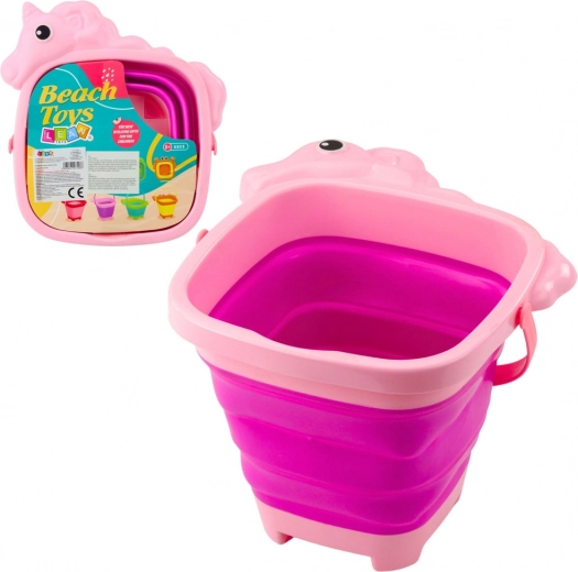 Foldable Silicone Bucket Unicorn – Pink