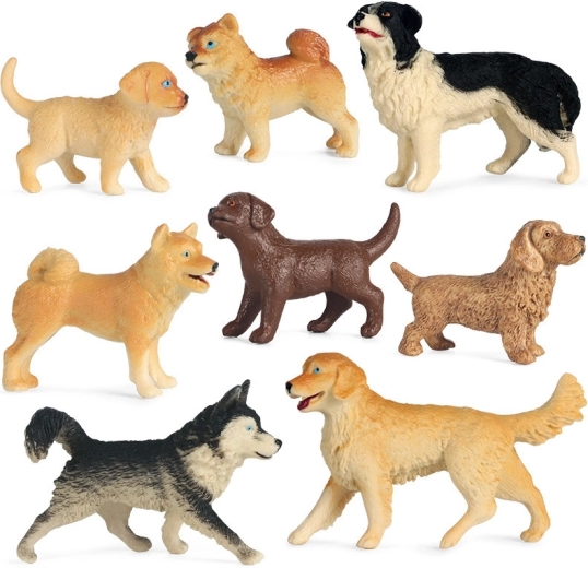Realistic dog figurines of different breeds